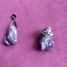 Ametist Taşlı Kolye Ucu 2li