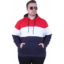 Mocgrande Büyük Beden Kapüşonlu 3ip Sweat Mg 25725 Kırmızı