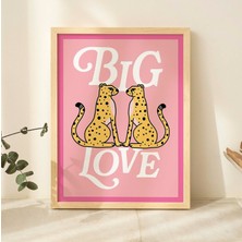 Cesur Pembe Çita Poster, Büyük Maksimalist Duvar Sanatı, Büyük Aşk Sözü, Preppy Oda Dekoru