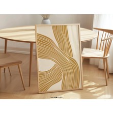 Orta Yüzyıl Modern Soyut Sarı Sarı Sanat, Oturma Odası Için Çağdaş Toprak Tonlarında Duvar Dekoru |