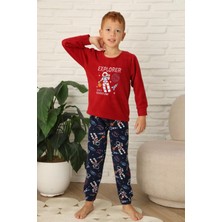 Yeni Stil Sonbahar/kış Erkek Çocuk Uzay Figür Astronot Desen Polar Pijama Takımı 4565
