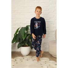 Yeni Stil Sonbahar/kış Erkek Çocuk Uzay Figür Astronot Desen Polar Pijama Takımı 4565