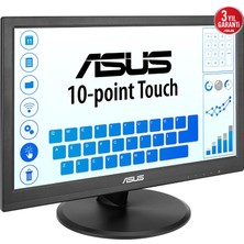 15.6 Asus VT169HE IPS 5ms 60MHZ 1xvga 1xhdmı Fhd 1920X1080 Dokunmatik Ekran Flıcker Free Çerçevesiz Vesa Siyah