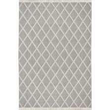 Aren Halı Busseto Modern Gri Krem Çizgili Polyester Makine Halısı