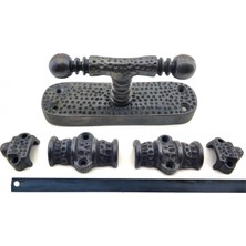 Antika Tarz Dekoratif Pirinç Üstten Ispanyolet - 133X40 Mm, Oksit