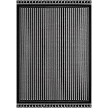 Aren Halı Accadia Geometrik Siyah  Polyester Loop ve Sisal Iplikli Makine Halısı