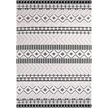Aren Halı Sannita Geometrik Beyaz Polyester Loop ve Sisal Iplikli Makine Halısı