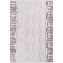 Sabato Modern Gri Mikropolyester Pamuk Tabanlı Makine Halısı