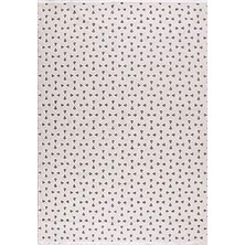 Aren Halı Nisceme Modern Krem Kabartmalı Polyester Kaydırmaz Taban Makine Halısı