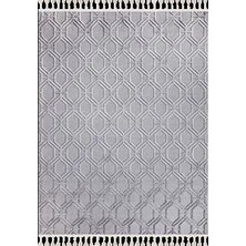 Aren Halı Capurso Geometrik Gri Loop ve Polyester Kaydırmaz Taban Makine Halısı