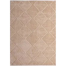 Aren Halı Fraia Geometrik Kahverengi Pamuk ve Polyester Makine Halısı