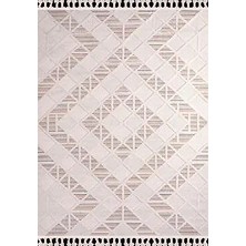 Aren Halı Lapio Geometrik Bej Polyester Loop ve Sisal Iplikli Makine Halısı
