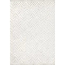 Aren Halı Licodia Modern Beyaz Loop ve Polyester Kaydırmaz Taban Makine Halısı