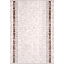 Aren Halı Tergu Modern Krem Polyester Kaydırmaz Taban Makine Halısı