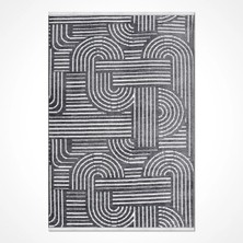 Aren Halı Belzig Modern Antrasit Pamuklu ve Polyester Natural Lateks Kaydırmaz Tabanlı Makine Halısı