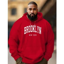 Punıx Büyük Beden Rahat Kalıp Brooklyn Dijital Baskılı Yüksek Kalite Tam Kışlık Erkek Sweatshırt