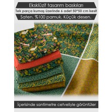 FabricsTown 6 Adet 50x50 cm %100 Pamuk Patchwork Kumaş Seti – Dikiş ve El İşi İçin