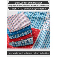FabricsTown 6 Adet 50x50 cm %100 Pamuk Patchwork Kumaş Seti – Dikiş ve El İşi İçin