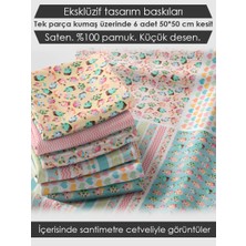 FabricsTown 6 Adet 50x50 cm %100 Pamuk Patchwork Kumaş Seti – Dikiş ve El İşi İçin