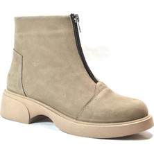 Beety 101809 Hakiki Deri Fermuarlı Kalın Topuk Casual Kadın Bot