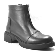 Beety 101809 Hakiki Deri Fermuarlı Kalın Topuk Casual Kadın Bot