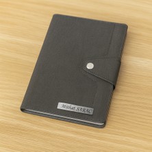 Promosyon Denizi Kişiye Özel Çıtçıt Kilitli 2026 Antrasit Günlük Ajanda ve Kalem