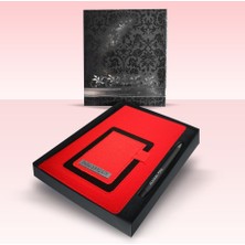 Promosyon Denizi Kişiye Özel Kutulu 15 x 21 CM 2027 Tarihli Cep Telefon Bölmeli  Kırmızı Ajanda ve Kalem Seti