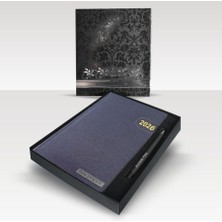 Kişiye Özel Kutulu 17X 24 cm 2026 Tarihli Altın Yaldız Baskılı Ajanda ve Kalem Seti