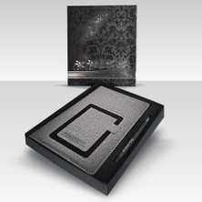 Kişiye Özel Kutulu 15 x 21CM 2026 Tarihli Cep Telefon Bölmeli  Antrasit Ajanda ve Kalem Seti