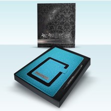 Kişiye Özel Kutulu 15 x 21CM 2026 Tarihli Cep Telefon Bölmeli  Turkuaz Ajanda ve Kalem Seti