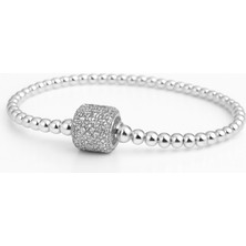 Moments Taşlı Silindir Klipsli Boncuklu Bileklik