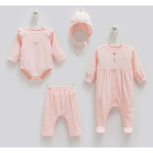 Tıny Lace 4lü Takım - Caramell  - ZK1912 - Pembe - 1 - 3 Ay - ZK1912-PEMBE-1 - 3 Ay Pembe