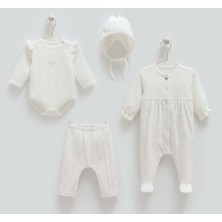 Tıny Lace 4lü Takım - Caramell  - ZK1912 - Ekru - 1 - 3 Ay - ZK1912-EKRU-1 - 3 Ay Ekru