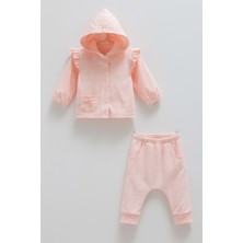 Tıny Lace Kapüşonlu Ikili Alt Üst Takım - Caramell  - TKK1890 - Pembe - 9 - 12 Ay - TKK1890-PEMBE-9 - 12 Ay Pembe