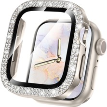 Apple Watch Seri 10 & 11 UYUMLU(46MM) Temperli Cam+Ekran Koruyucu Elmas Detaylı Kılıf
