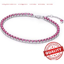 Gümüş Işıltılı Açık Mavi Tenis Bilekliği