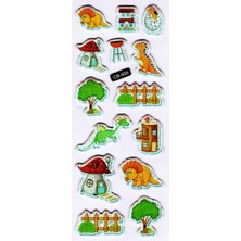 Sticker Kabartmalı Sticker Defter Planlayıcı Etiket (CB595) 16X7 Cm- Ejderha Dinozor