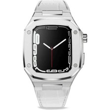 Ile Uyumlu 44MM Krd-67 Kordon Beyaz-Gümüş