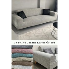 Upmall Jakarlı Koltuk Örtüsü , Kanepe Örtüsü ,Chester Örtüsü Koltuk Kılıfı 3 Kişilik Bir Adet