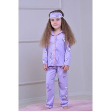 Pjkö My Melody Desenli Lila Uzun Kollu Önden Düğmeli Kız Çocuk Pijama Takımı 4-12 Yaş 504U