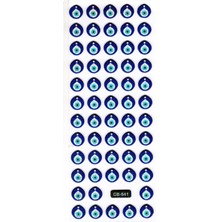 Sticker Kabartmalı Sticker Defter Planlayıcı Etiket (CB641) 16X7 Cm- Mini Nazar Boncuğu