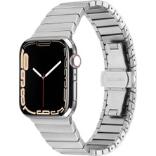 Ile Uyumlu 42MM Kordon Krd-79 Metal Strap Kayış Gümüş