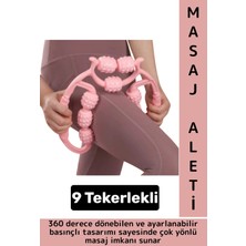 Cilt Sıkılaştıran Bacak Kol Omuz Boyun 9 Teker Ayarlanabilir Basınç Çift Taraflı Selülit Masaj Aleti