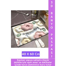 Dayanıklı Uzun Ömürlü Kaymaz Leke Tutmaz Ultra Su Nem Koku Emici Çok Şık 3D Banyo Paspası 40X60 cm
