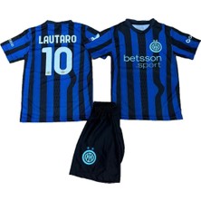 Lautaro Martinez Inter 2025/2026 Sezon Futbol Çocuk Forması 2'li Set Forma + Şhort