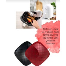 Airfryer Silikon Kare Pişirme Matı 23 cm 2 Li Renkli