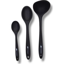 3'lü Silikon Set 1 Kepçe 1 Kaşık (27.5cm) 1 Kaşık (20 Cm)