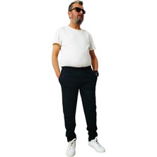 Erkek Jogger Eşofman Altı Battal Boy Büyük Beden Pike Kumaş Üç Cepli Arka Cep Fermuarlı Duble Paça  Spor Kesim Bel Lastikli  Kordon Bağcıklı