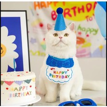 Kedi/köpek Doğum Günü Parti Kıyafeti/aksesuarı (Şapka ve Önlük) Evcil Hayvan Doğum Günü Sürprizi