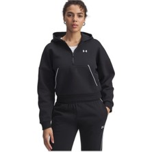 Under Armour 6003707 Rival Flc Piped Hz Hoodie Siyah-Beyaz Kadın Sweatshirt